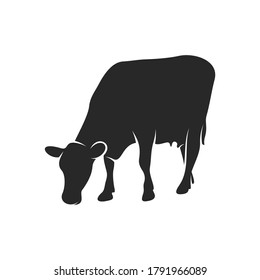 silhouette cow vector illustration design simple