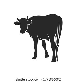 silhouette cow vector illustration design simple
