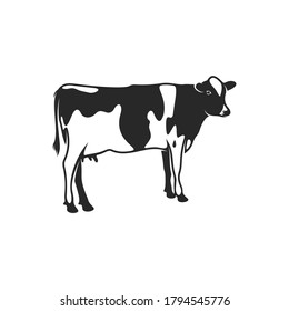 Silhouette Cow Vector Illustration Design Simple Stock Vector (Royalty ...