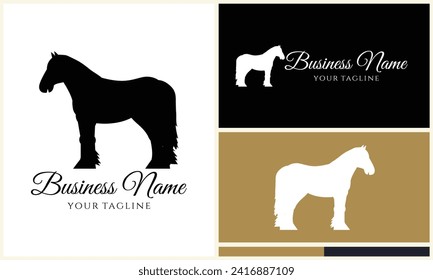 silhouette cowboy horseman logo template
