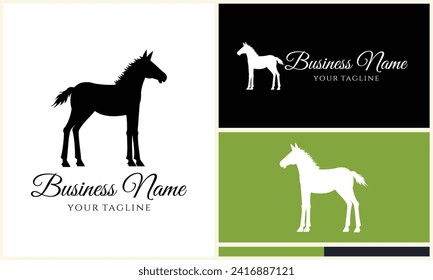silhouette cowboy horseman logo template