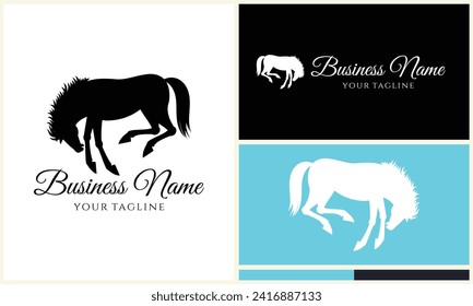 silhouette cowboy horseman logo template