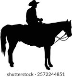 Silhouette of a cowboy on horse illustration
