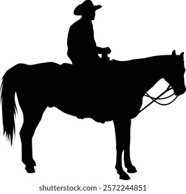 Silhouette of a cowboy on horse illustration