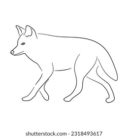 Silhouette of a Coyote made in sketch style. Vector illustration.