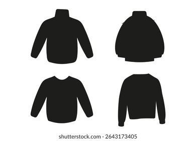 Silhouette cozy autumn sweaters clipart. Fall clothes