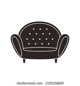 Silhouette of cozy soft armchair. Home interior concept. Cartoon flat style. Vector illustration