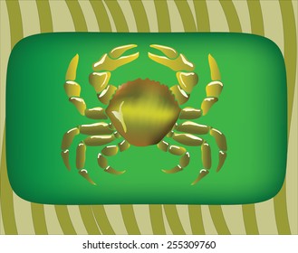 silhouette crab creeping button