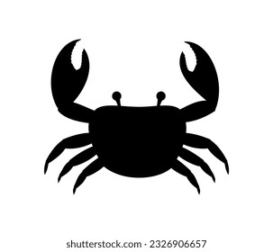 Silhouette of crab isolated on white background