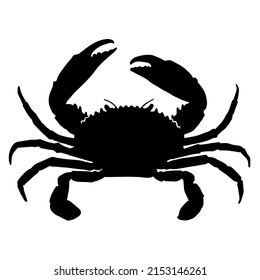 Silhouette Crab On White Background Stock Vector (Royalty Free ...