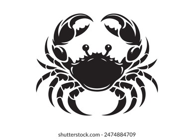The "Silhouette Crab Vector Clipart Illustration" is a meticulously designed digital artwork perfect for a variety of creative projects.