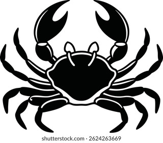 Silhouette Crab Vector Illustration Isolated On Stock Vector