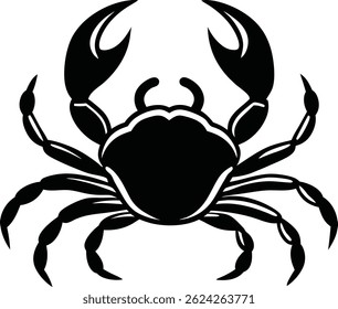 Silhouette Crab Vector Illustration Isolated On Stock Vector