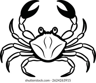 Silhouette Crab Vector Illustration Isolated On Stock Vector