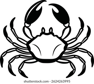 Silhouette Crab Vector Illustration Isolated On Stock Vector