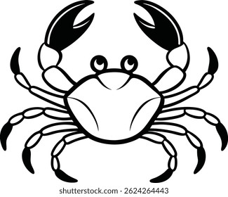 Ilustración vectorial de cangrejo de silueta aislada en stock Vector