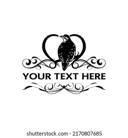 Silhouette craft with bird logo design isolated on white background