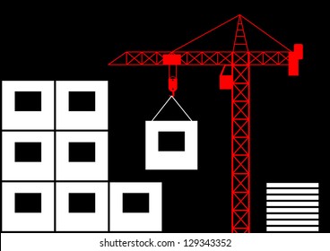 Silhouette of crane