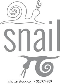 Silhouette of a crawling snail