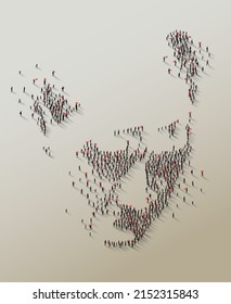 Atatürk silhouette, created by hundreds of people of all ages coming together.