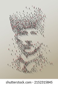 Atatürk Silhouette, Created By Hundreds Of People Of All Ages Coming Together.