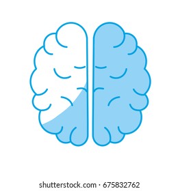 silhouette creative brain with idea over white background