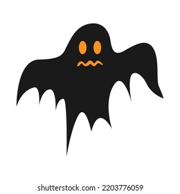 Silhouette of a creepy ghost on a white background. vector illustration