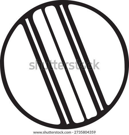 Silhouette cricket ball on white background.