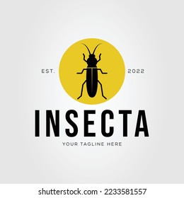 silhouette cricket or cicada insect logo vector illustration design