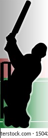 silhouette of a cricket player	