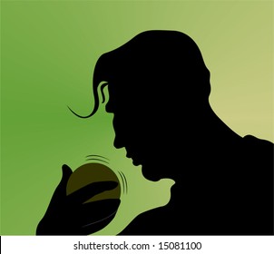 silhouette of cricket player	