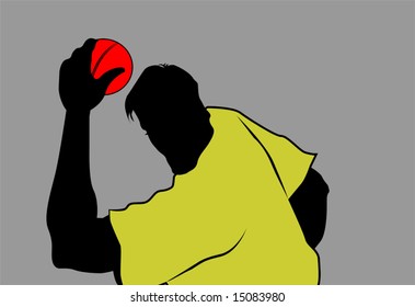 silhouette of cricket player	