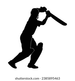 Silhouette des Cricket-Spielers. Vektorbild des Cricket-Players.