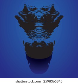 Silhouette of crocodile head on water surface, vector format, a simple vector illustration