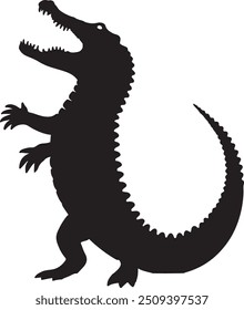 Silhouette of a Crocodile vector art