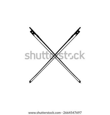 Silhouette of the Cross Bow, can use for Musical Instrumental Illustration, Logo Gram, Apps, Pictogram, Website, Poster, Icon, symbol or Graphic Design Element. Vector