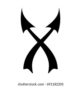 Silhouette of the crossed arrows.