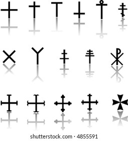 Silhouette Crosses On White Background Stock Vector (Royalty Free