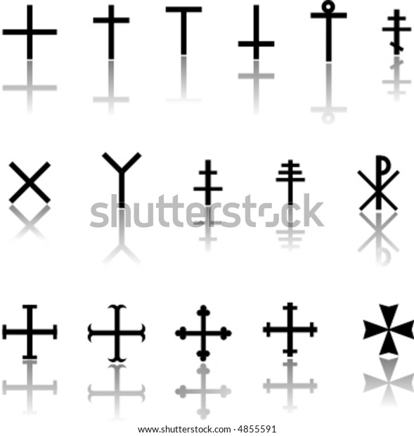 Silhouette Crosses On White Background Stock Vector (Royalty Free ...