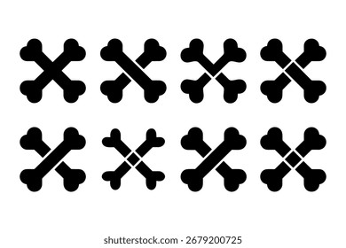 Silhouette der sich kreuzenden Knochen, Piraten-Gefahrensymbol