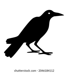 silhouette of crow. Illustration silhouette of a crow sitting