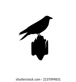 Silhouette of crow raven logo Design. vector eps 10