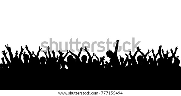 シルエットの群衆の歓声 のベクター画像素材 ロイヤリティフリー