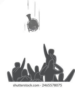 Silueta De Una Multitud De Personas