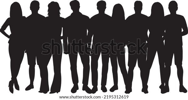 Silhouette Crowd People Isolated Vector Stock Vector (Royalty Free ...