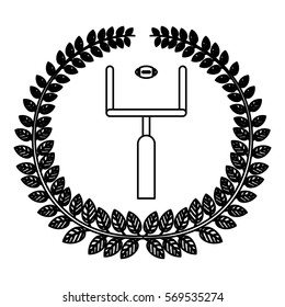 silhouette crown of leaves with arch american football sport