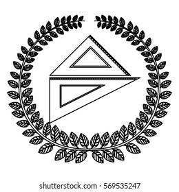 silhouette crown of leaves with rule