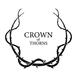 Silhouette Of Crown Of Thorns. 