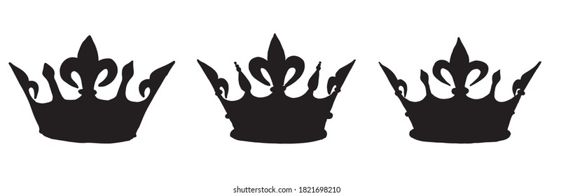 Silhouette of crown. Vector illustrations.