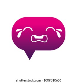 silhouette crying chat bubble kawaii cartoon